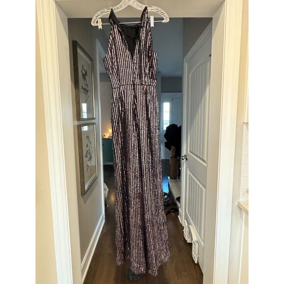 NWT Anthropologie Maeve Disco Halter Jumpsuit Sz 0 | Sequin Party NYE - Picture 5 of 8